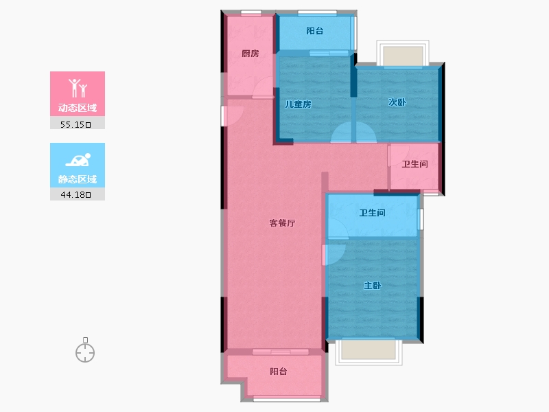 湖北省-武汉市-弘阳云栖玖著-88.80-户型库-动静分区