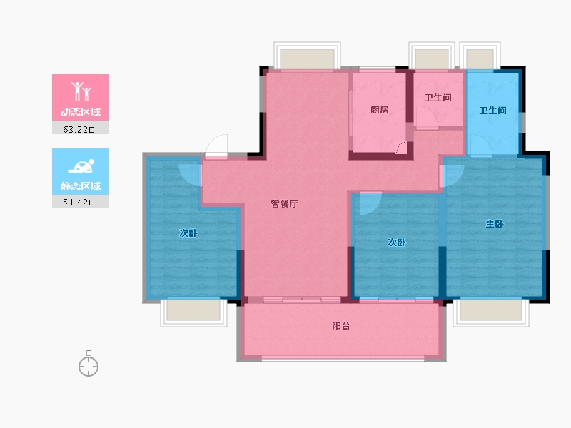 江苏省-南通市-银洲春晓学府-103.10-户型库-动静分区