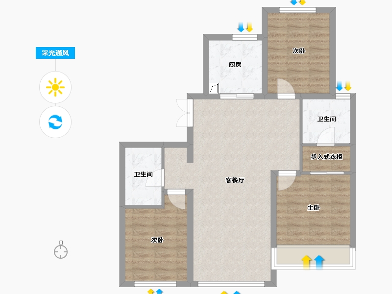 辽宁省-沈阳市-龙湖·天奕-81.19-户型库-采光通风