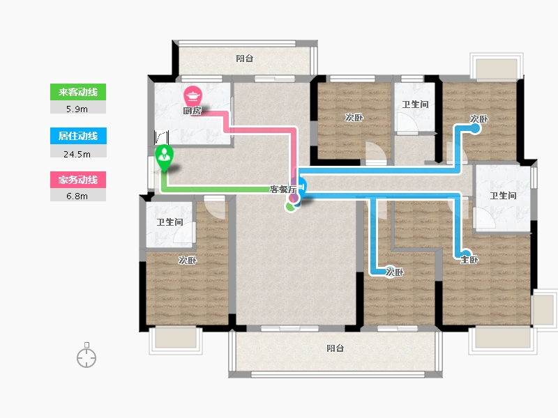 湖北省-宜昌市-宜都都市华府-138.00-户型库-动静线