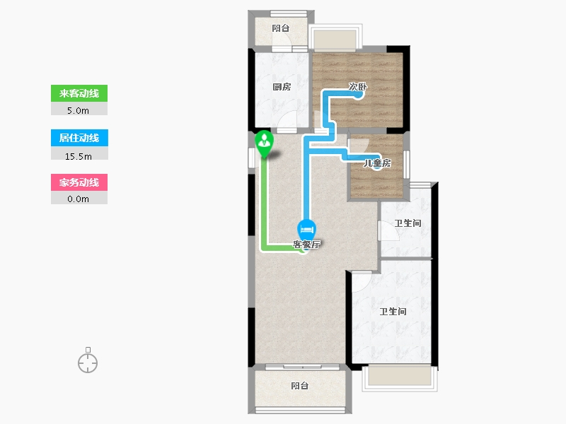 广东省-珠海市-九洲(保利天和）-83.06-户型库-动静线