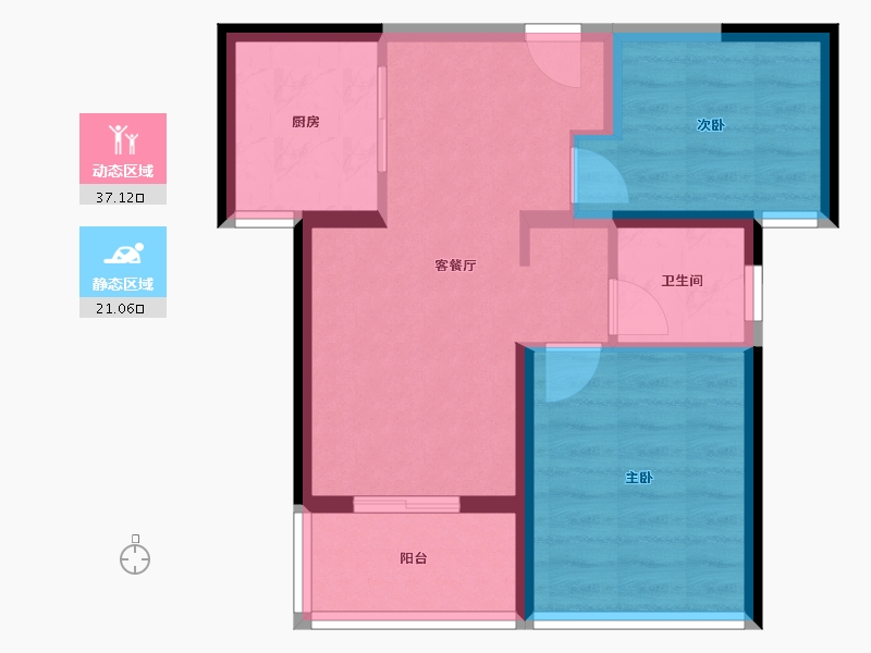 福建省-厦门市-宝龙旭辉城-51.20-户型库-动静分区