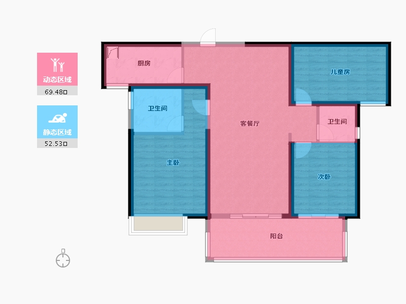 湖南省-长沙市-万润·滨江天著-109.96-户型库-动静分区