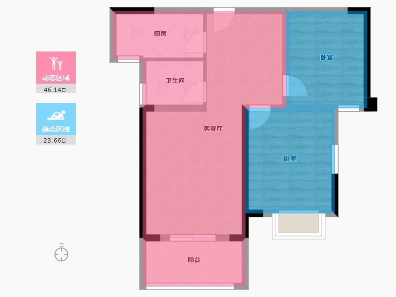 湖北省-武汉市-中建御景星城-61.82-户型库-动静分区