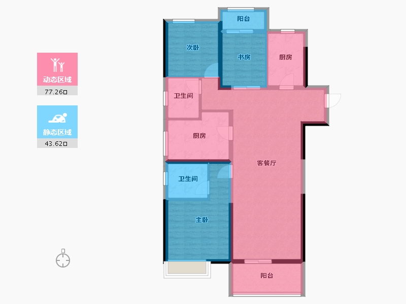 湖北省-武汉市-五矿万境水岸-108.59-户型库-动静分区