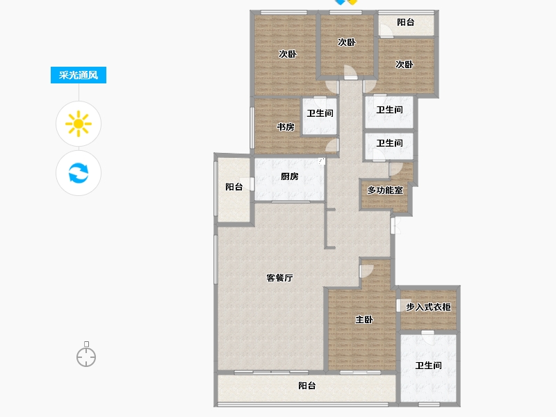 湖北省-武汉市-联投中心-249.12-户型库-采光通风