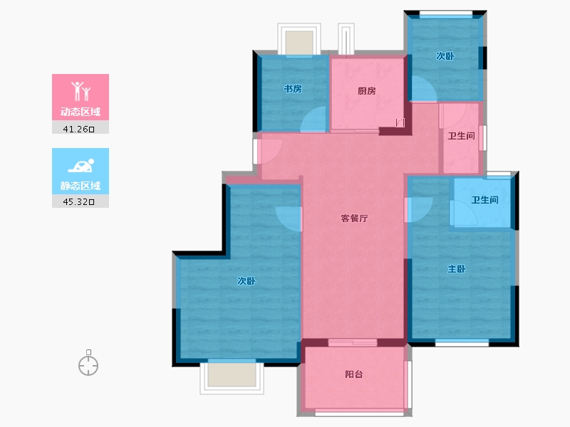 福建省-厦门市-厦门远洋风景-76.80-户型库-动静分区