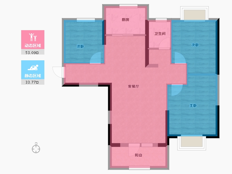 湖北省-武汉市-平安御苑-77.74-户型库-动静分区