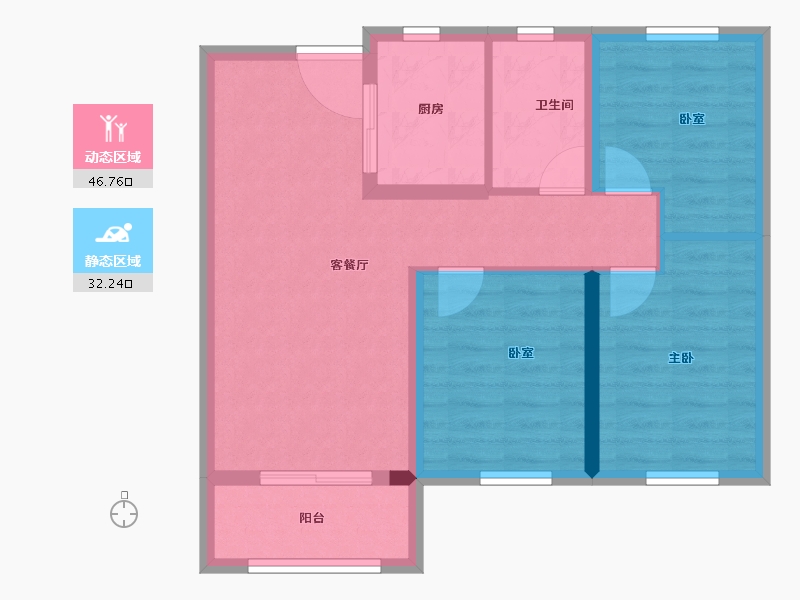 湖北省-武汉市-正商书香华府-70.39-户型库-动静分区