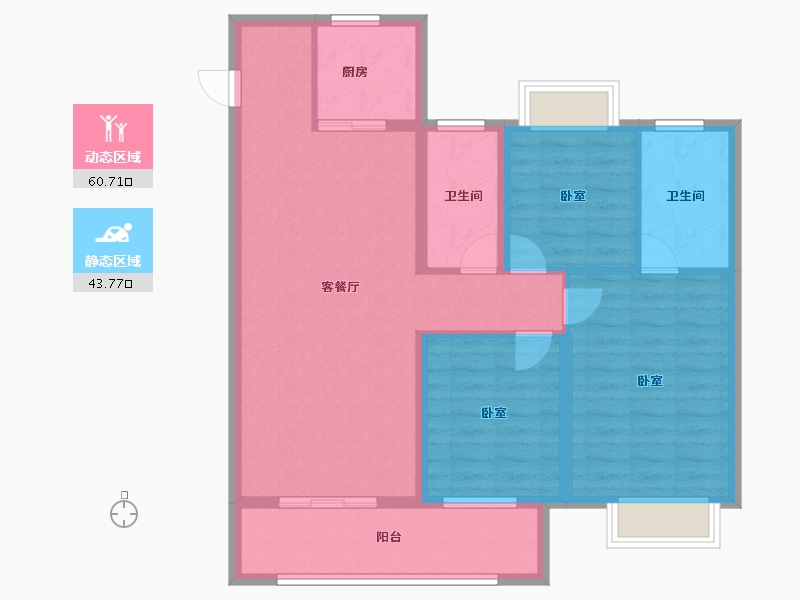 湖北省-武汉市-佳兆业滨江新城-93.67-户型库-动静分区