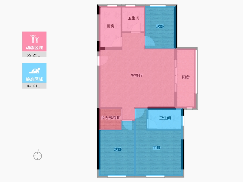 湖北省-武汉市-经发金地四季都会-94.40-户型库-动静分区