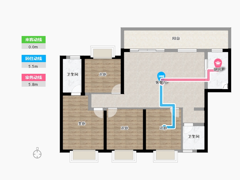 湖南省-长沙市-万润·滨江天著-112.87-户型库-动静线