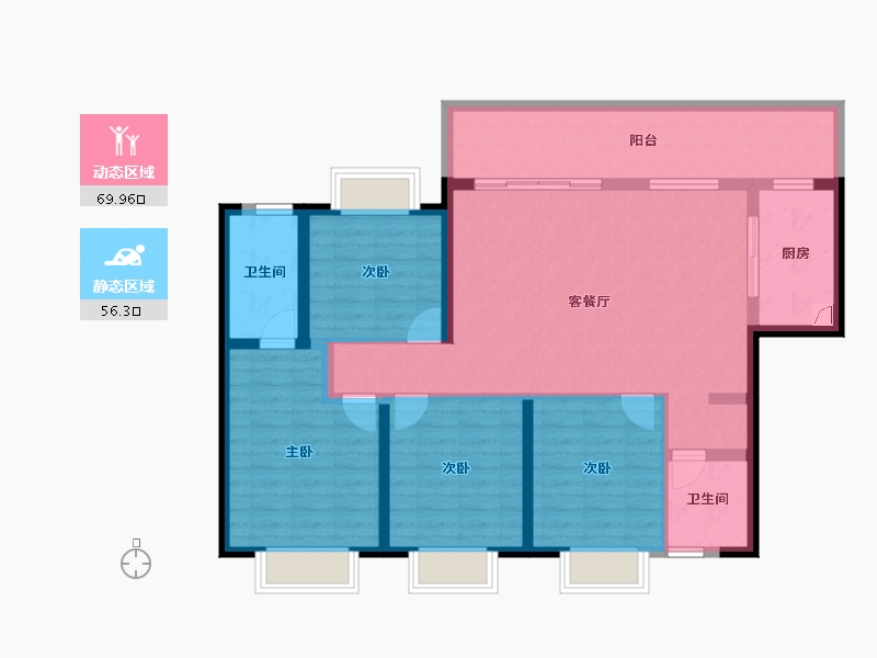 湖南省-长沙市-万润·滨江天著-112.87-户型库-动静分区