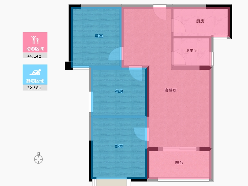 湖北省-武汉市-中建御景星城-69.98-户型库-动静分区