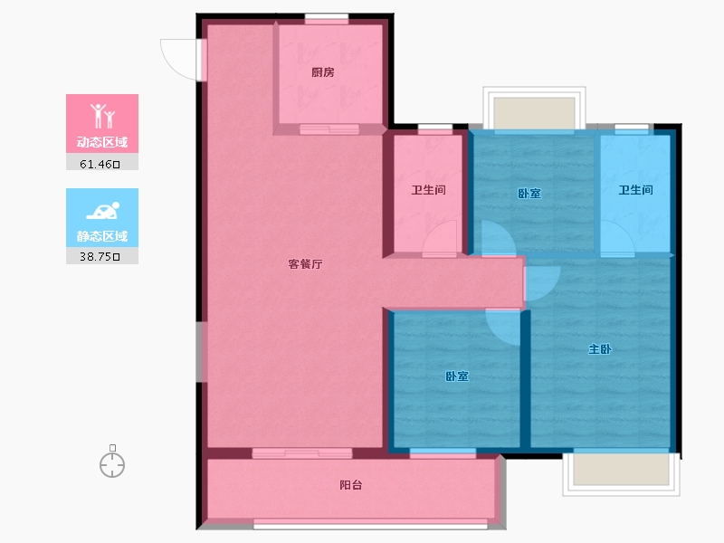 湖北省-武汉市-佳兆业滨江新城-89.71-户型库-动静分区