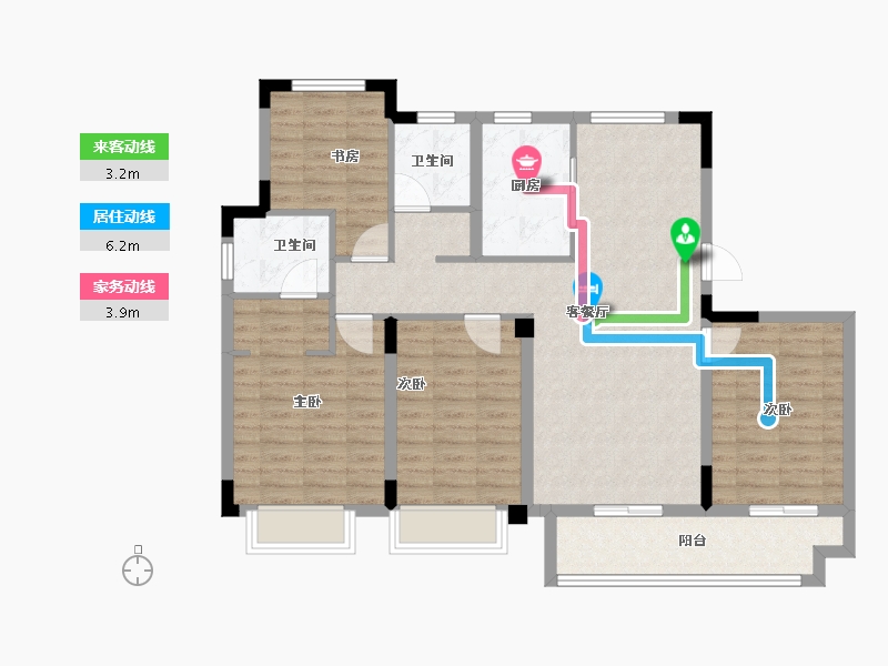 湖北省-武汉市-宝业德信宸光里-102.59-户型库-动静线