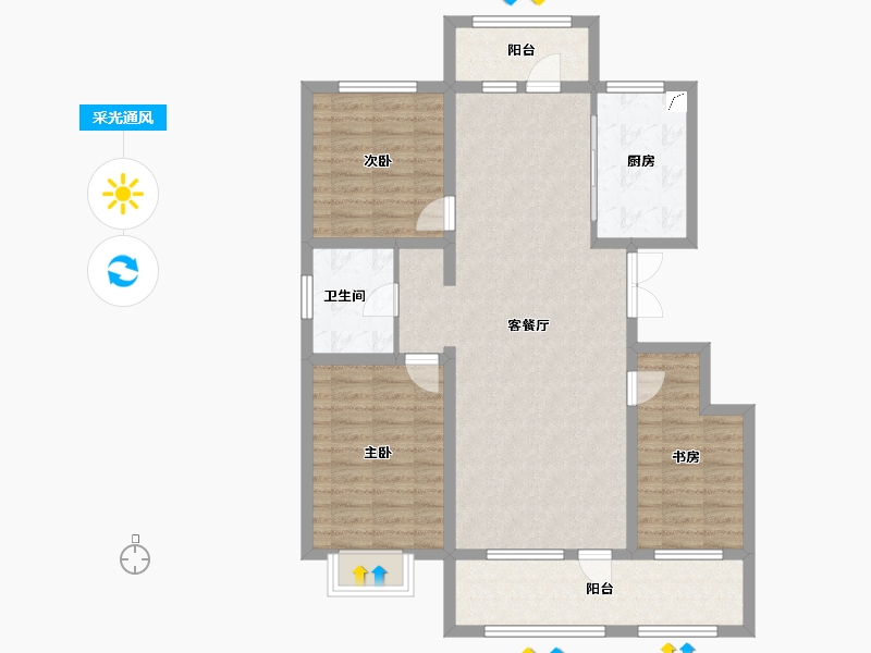 新疆维吾尔自治区-伊犁哈萨克自治州-东垚·都市传奇-114.97-户型库-采光通风