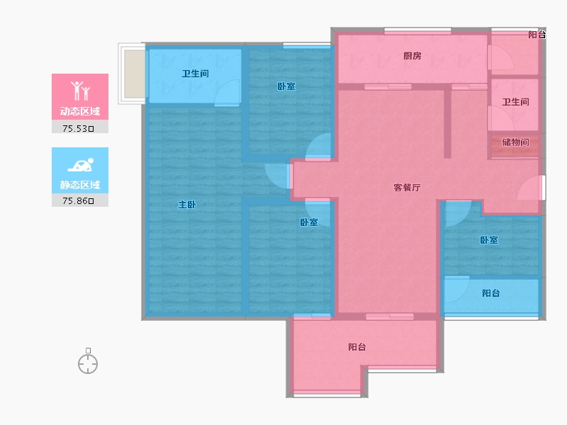 湖南省-长沙市-保利城-136.00-户型库-动静分区