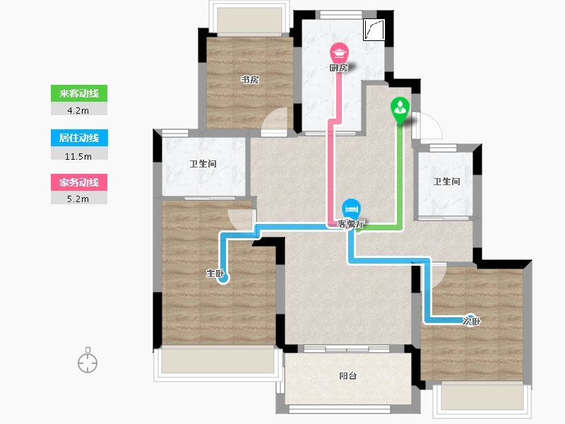 上海-上海市-四季都会月城西-81.60-户型库-动静线