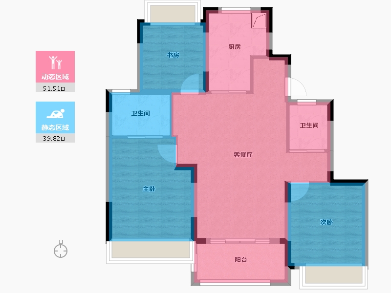 上海-上海市-四季都会月城西-81.60-户型库-动静分区