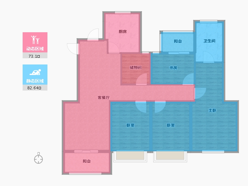 上海-上海市-正阳铂璟湾-140.81-户型库-动静分区