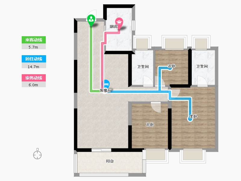 湖北省-武汉市-保利星河九洲-87.20-户型库-动静线