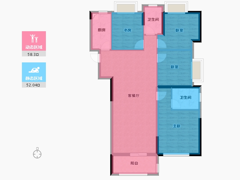 湖南省-长沙市-恒泰芙蓉悦府-99.08-户型库-动静分区