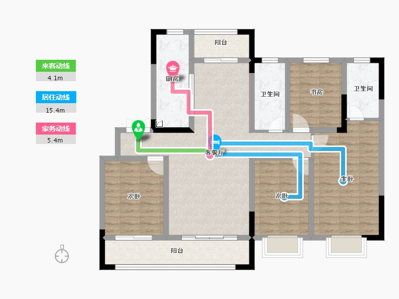 湖南省-长沙市-阳光城·翡丽云邸-108.80-户型库-动静线