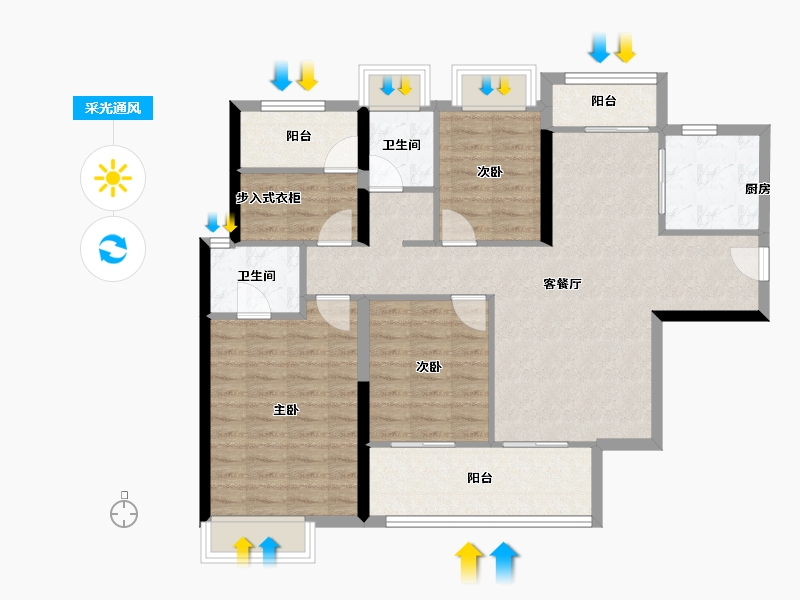 湖南省-长沙市-德奥·悦东方-99.20-户型库-采光通风