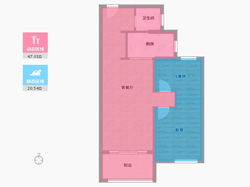 湖北省-武汉市-北辰金地漾时代-60.27-户型库-动静分区