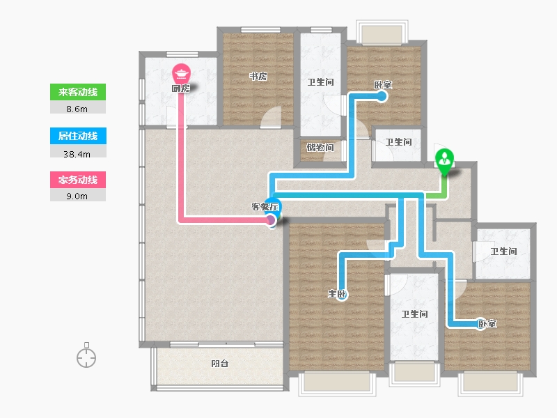 浙江省-温州市-万科翡翠天地-180.81-户型库-动静线