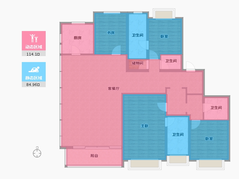 浙江省-温州市-万科翡翠天地-180.81-户型库-动静分区