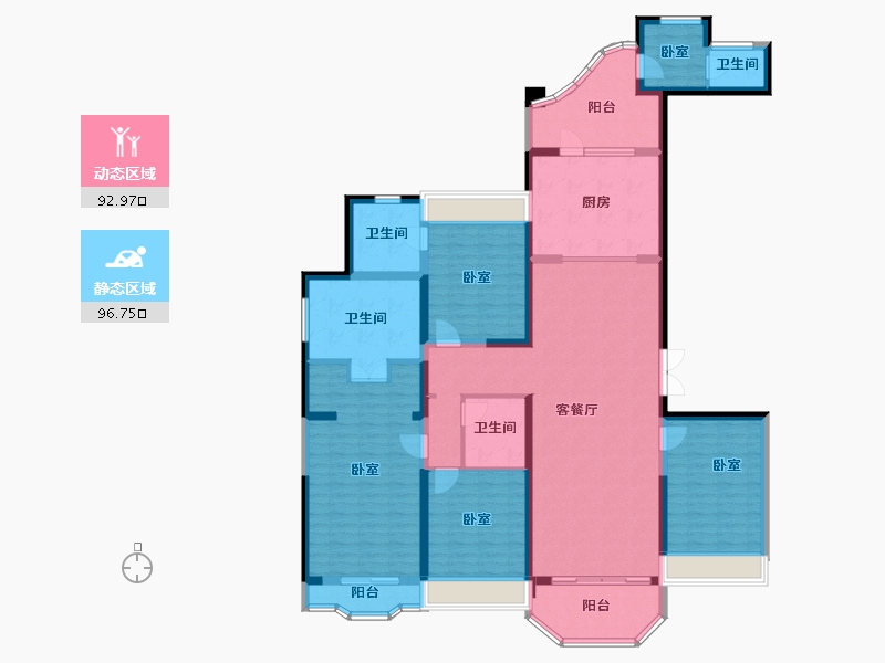 上海-上海市-上海星河湾三期-170.41-户型库-动静分区