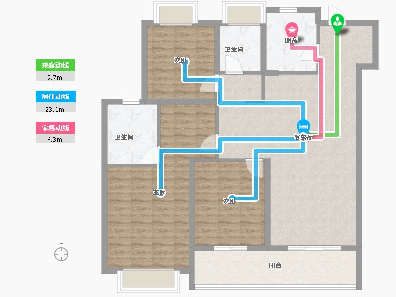 湖北省-武汉市-绿城金地凤起听澜-113.60-户型库-动静线