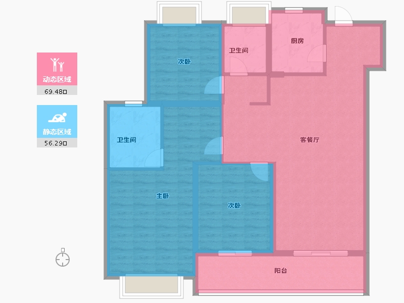 湖北省-武汉市-绿城金地凤起听澜-113.60-户型库-动静分区