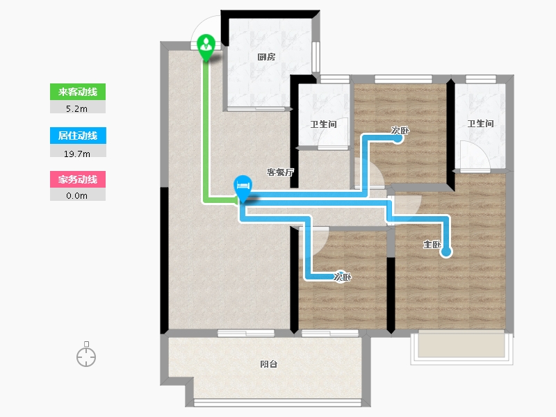 湖南省-长沙市-旭辉·雨花郡-92.23-户型库-动静线