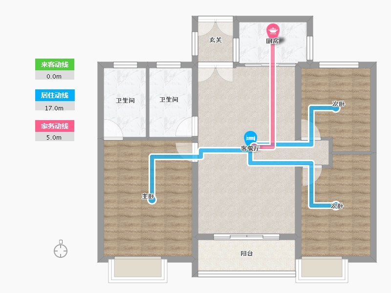 湖北省-武汉市-香澜公馆-89.67-户型库-动静线