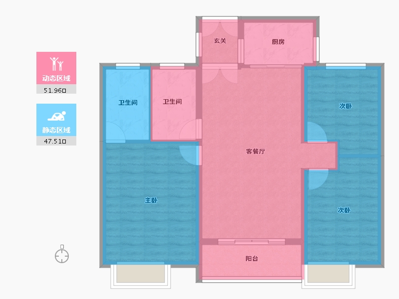 湖北省-武汉市-香澜公馆-89.67-户型库-动静分区