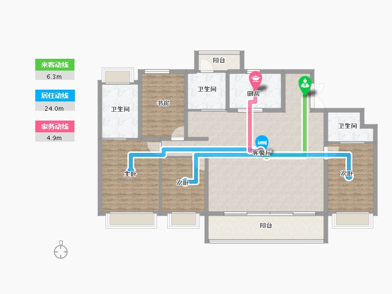 湖南省-长沙市-旭辉·雨花郡-154.40-户型库-动静线