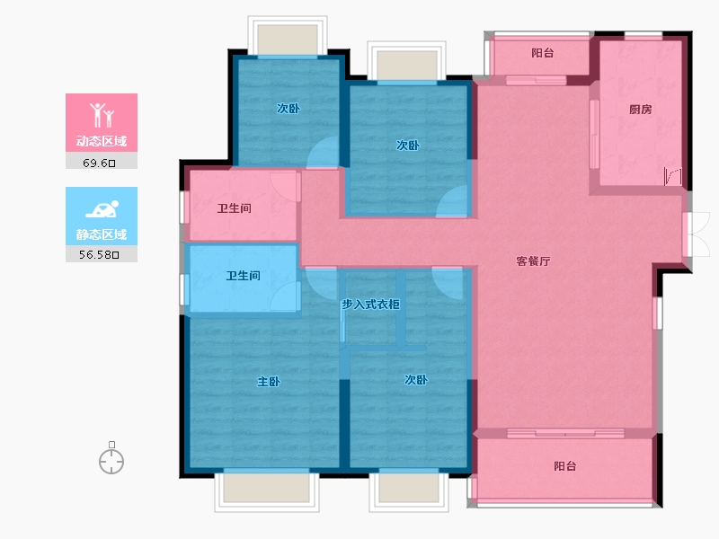 湖南省-长沙市-阳光城溪山悦-112.85-户型库-动静分区