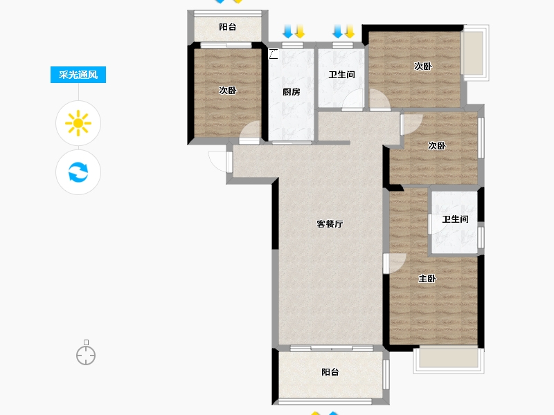 湖北省-武汉市-银丰苑-103.20-户型库-采光通风