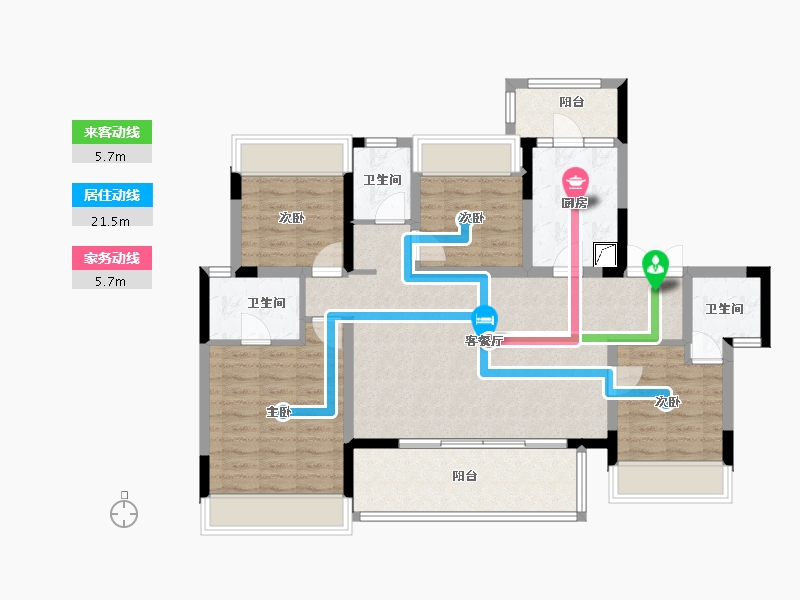 四川省-泸州市-佳乐世纪城·蓝博湾-109.00-户型库-动静线