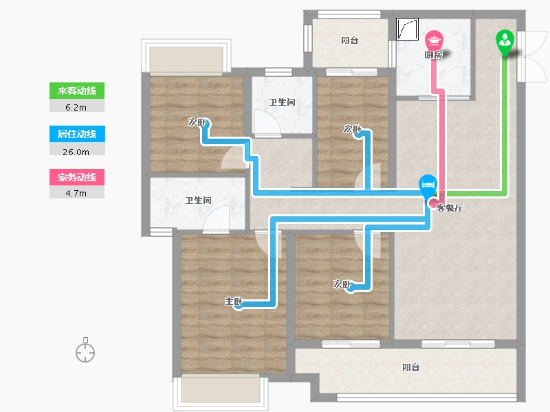 湖南省-长沙市-金地兰庭樾-110.00-户型库-动静线