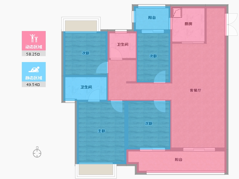 湖南省-长沙市-金地兰庭樾-110.00-户型库-动静分区