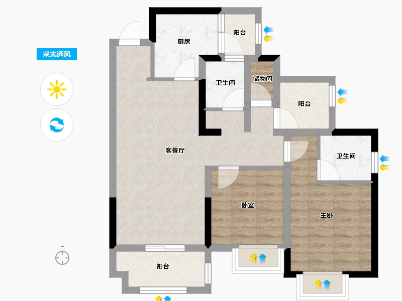 四川省-德阳市-宏达雍锦悦府二期-99.00-户型库-采光通风