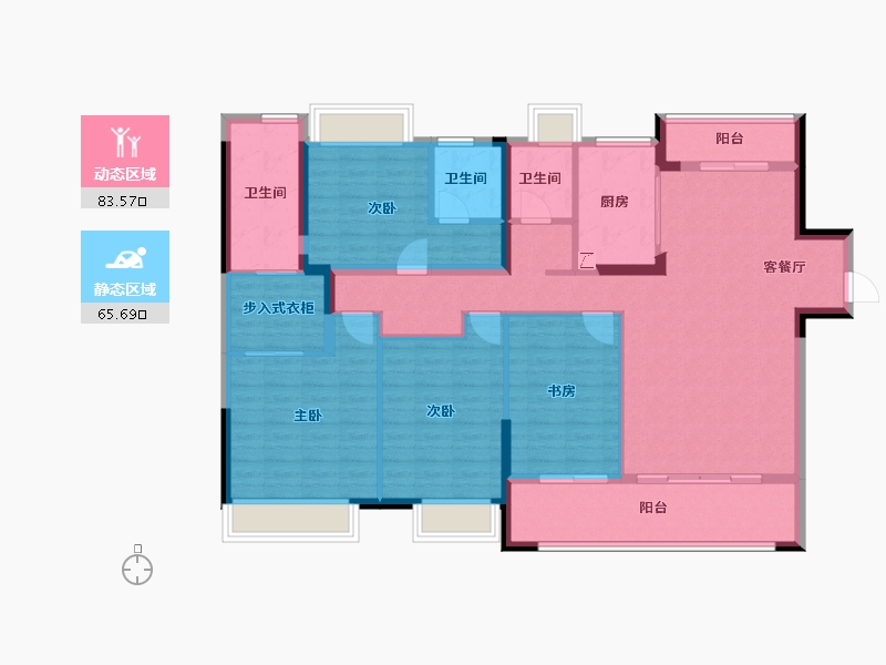 湖南省-长沙市-中交建发·松雅院-134.40-户型库-动静分区