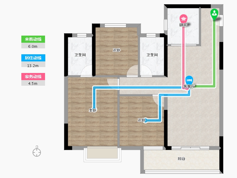 湖北省-武汉市-前川中梁首府-90.67-户型库-动静线