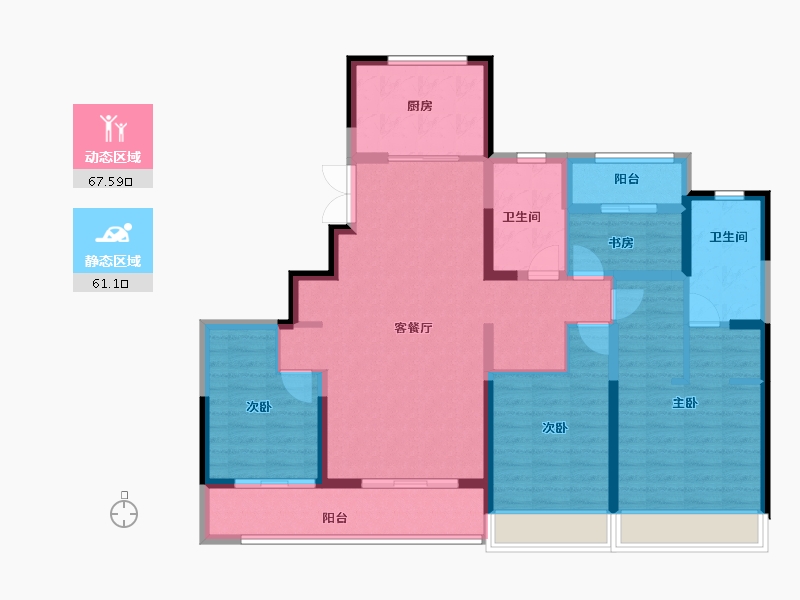 浙江省-温州市-乐虹湾-114.77-户型库-动静分区