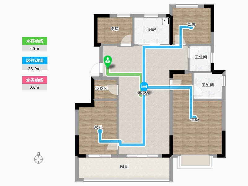 浙江省-宁波市-蓝城杨柳映月-104.00-户型库-动静线