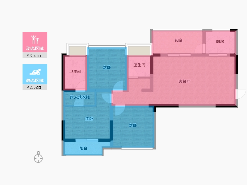 湖北省-武汉市-东方城三期​-87.34-户型库-动静分区